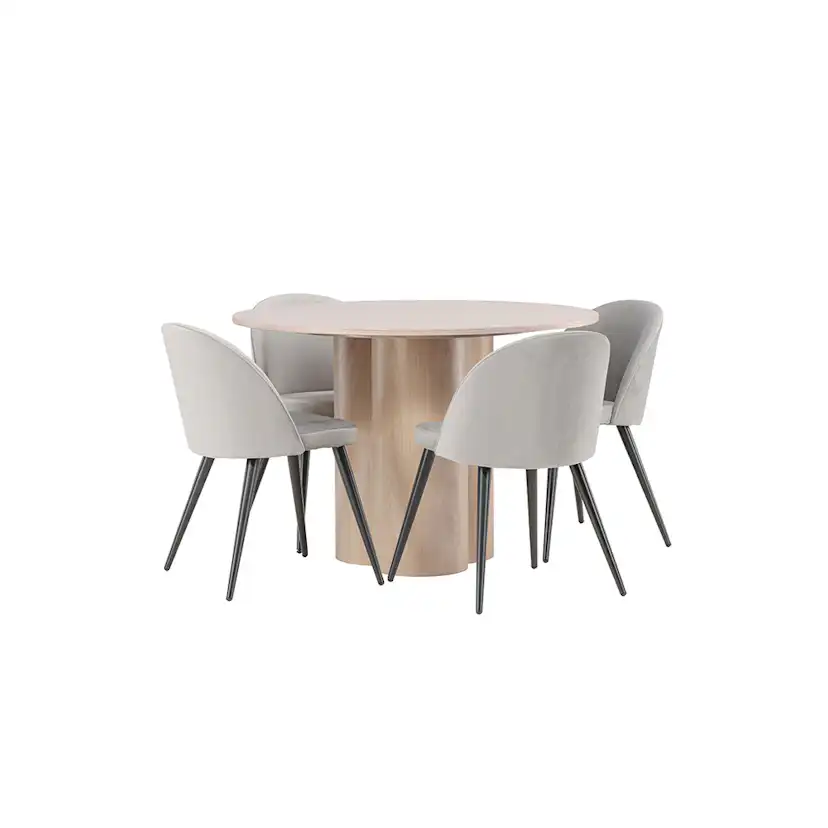 Matgrupp Venture Home Olivia med 4 Velvet Stolar