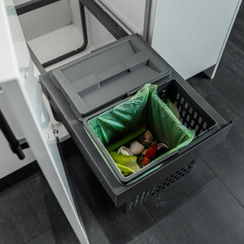 Källsorteringskärhållare Beslag Design Select Base Eco Mörkgrå