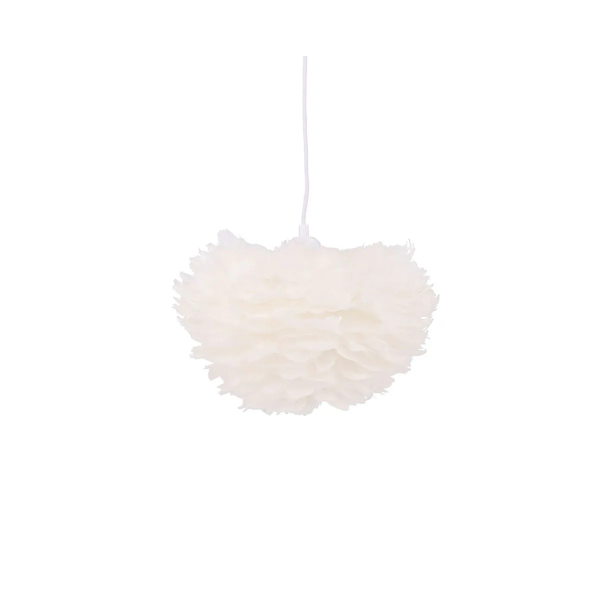 Nicola - Small Pendant Lamp - White / White artificial feath Vit