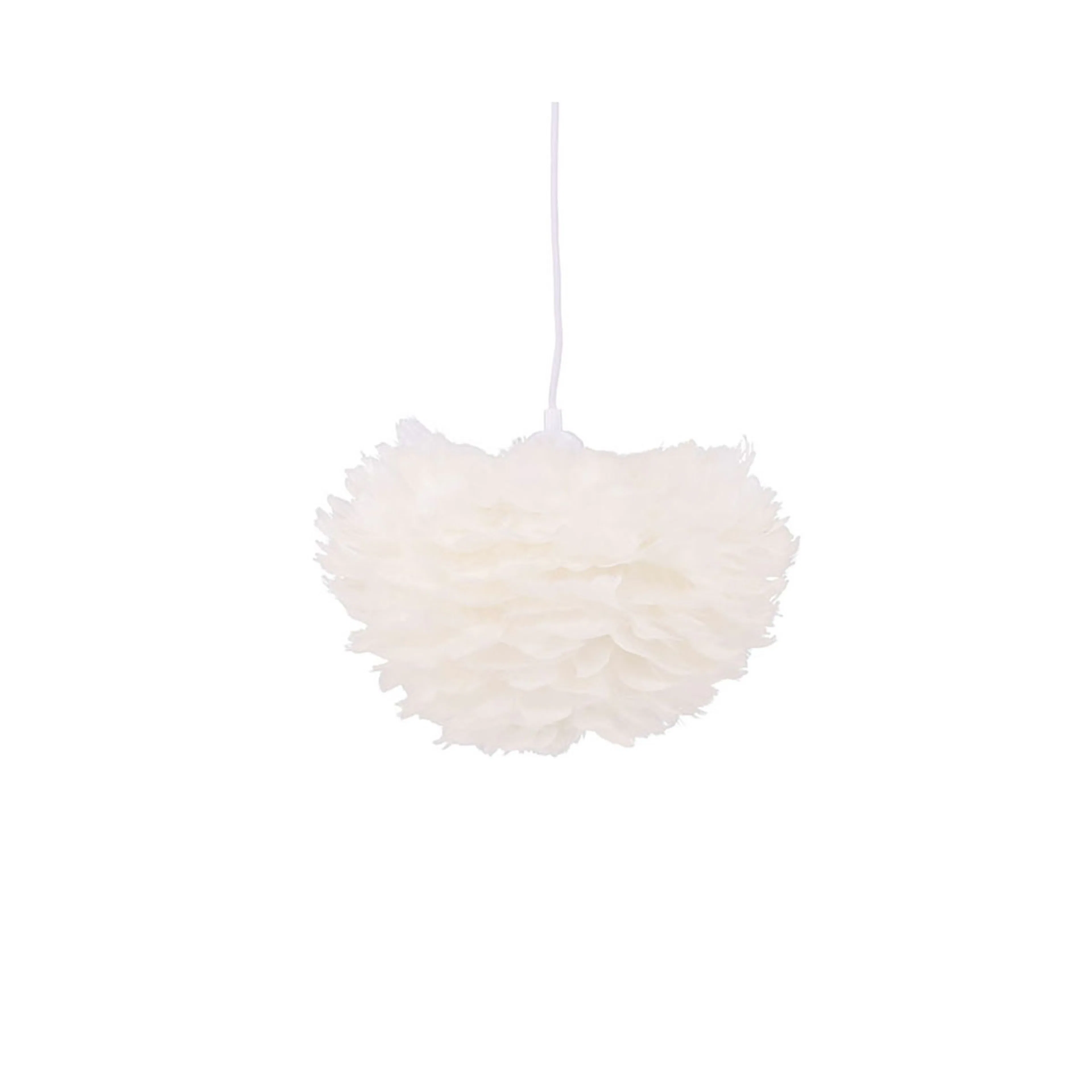 Nicola - Small Pendant Lamp - White / White artificial feath Vit