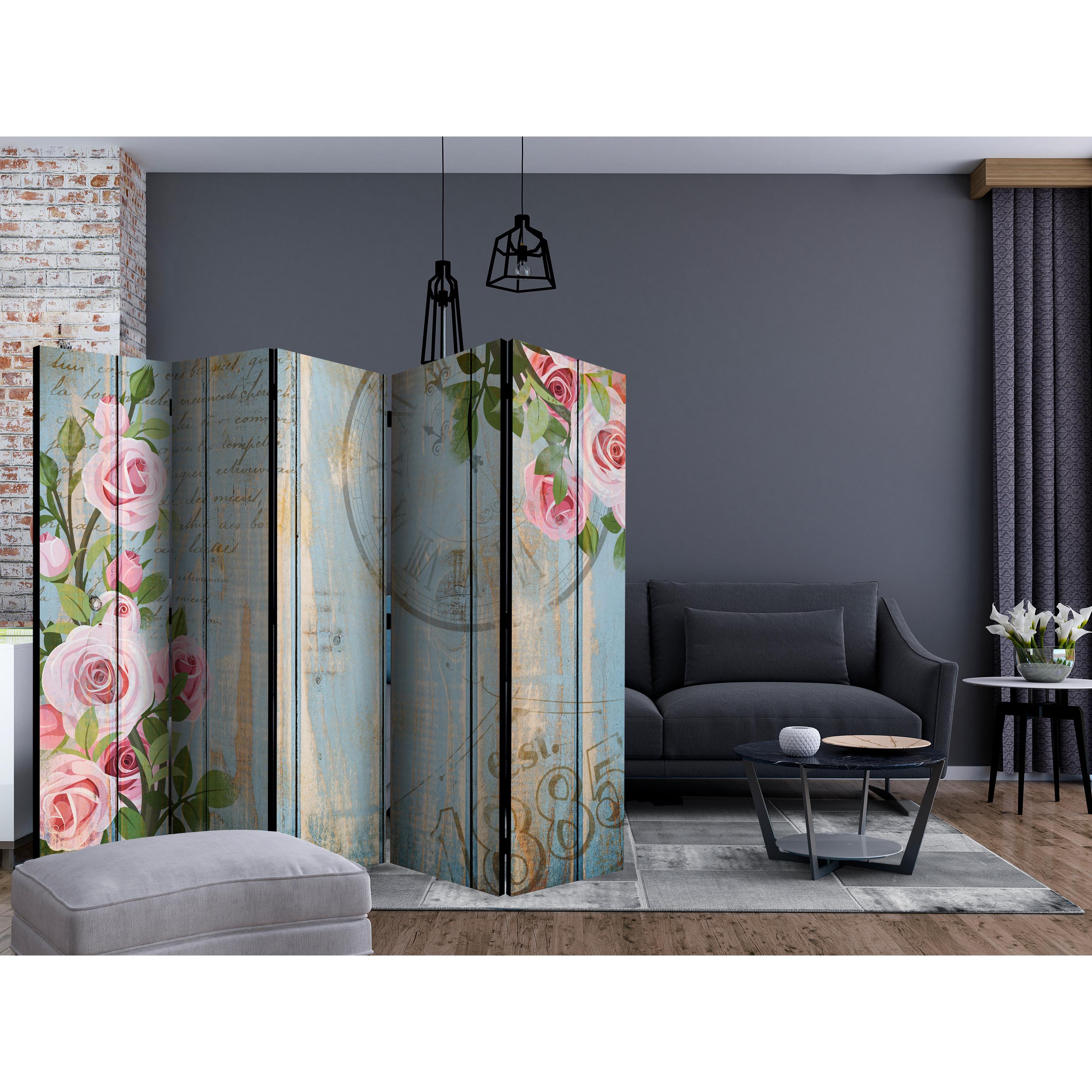 Rumsavdelare Skärmvägg Arkiio Vintage Garden II Rosor 225x172 cm