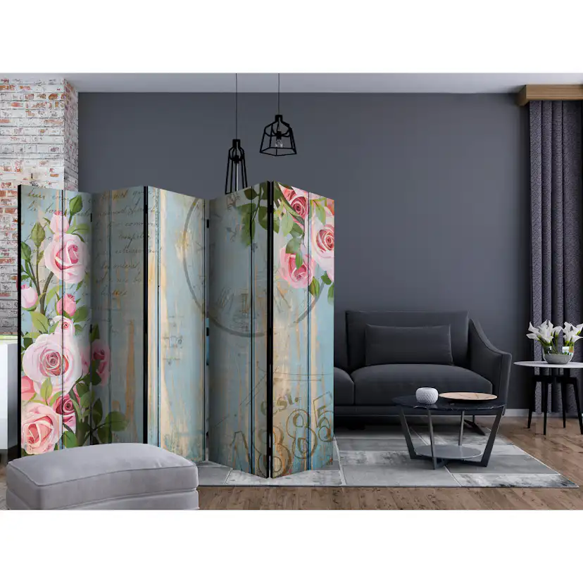 Rumsavdelare Skärmvägg Arkiio Vintage Garden II Rosor 225x172 cm