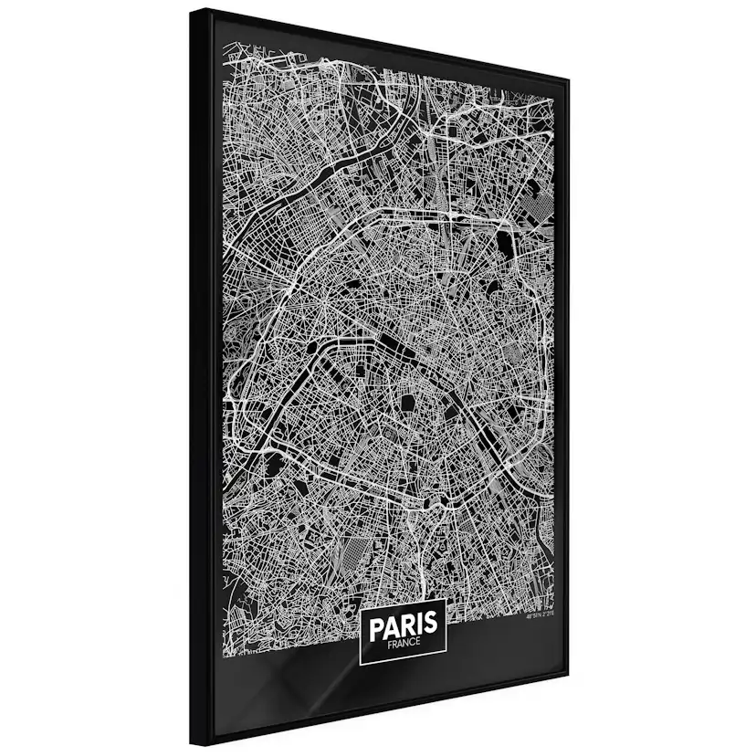 Poster Artgeist Affisch Dark Map of Paris