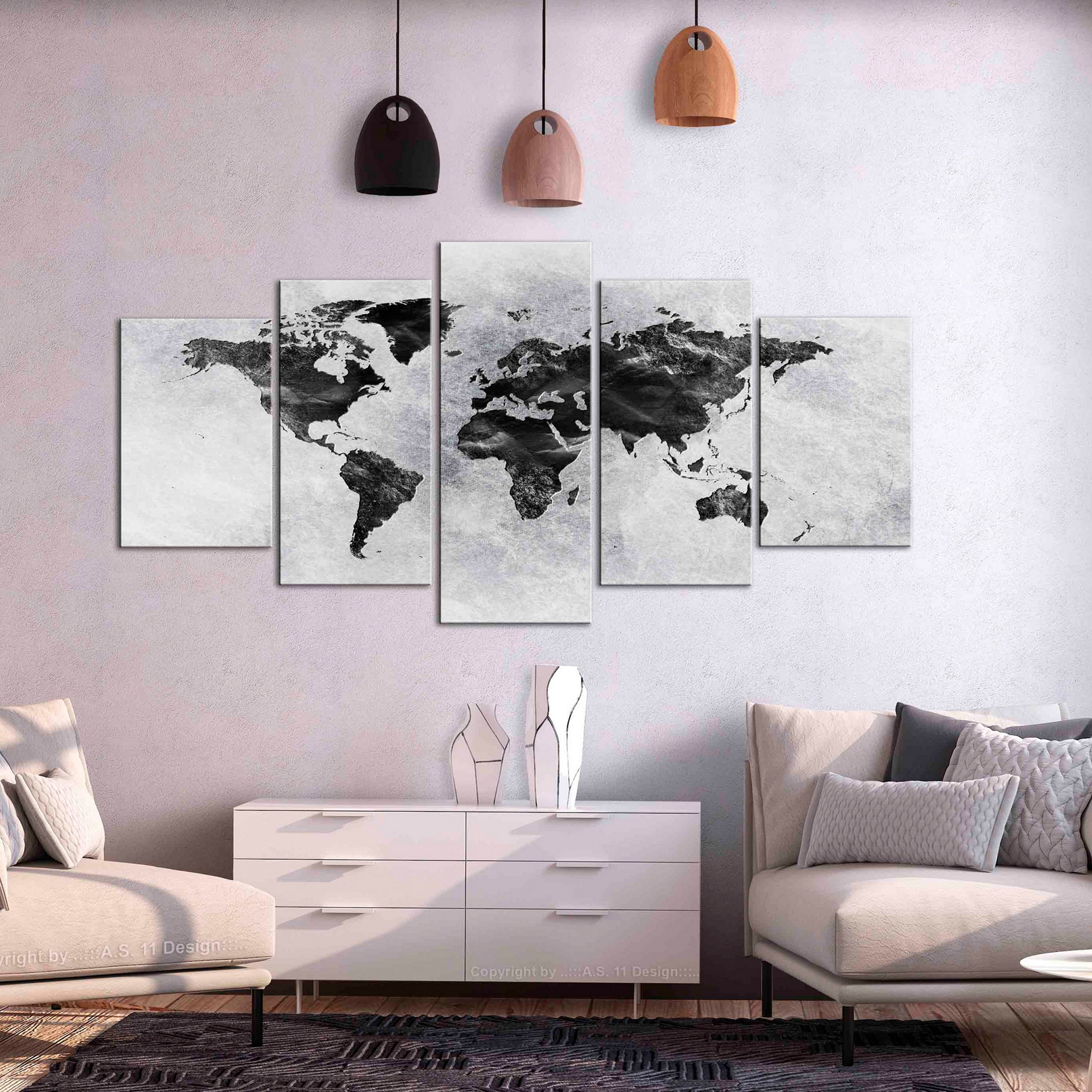 Tavla Arkiio Concrete World 5 delar