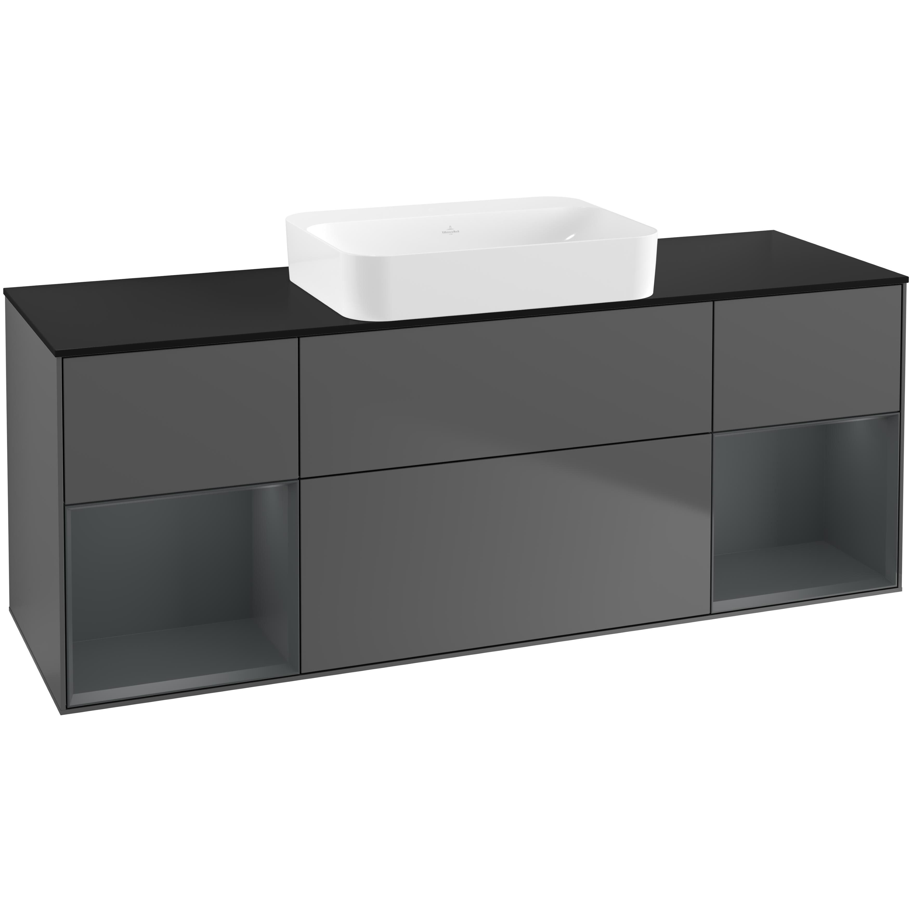 Tvättställsskåp Villeroy & Boch Finion med Två Hyllor och Bänkskiva för Fristående Tvättställ