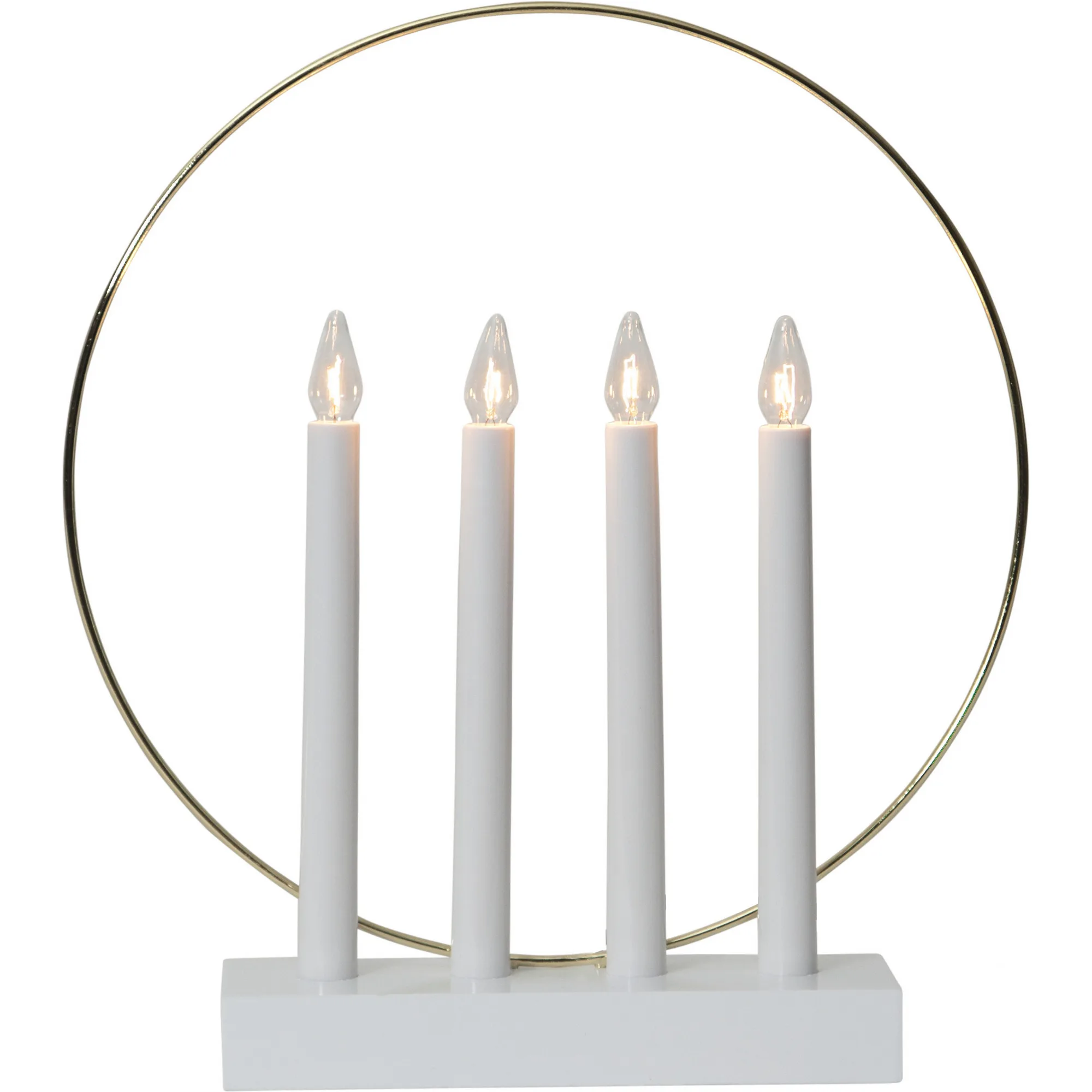 Adventsljusstake Star Trading Glossy 4st LED-Ljus Vit