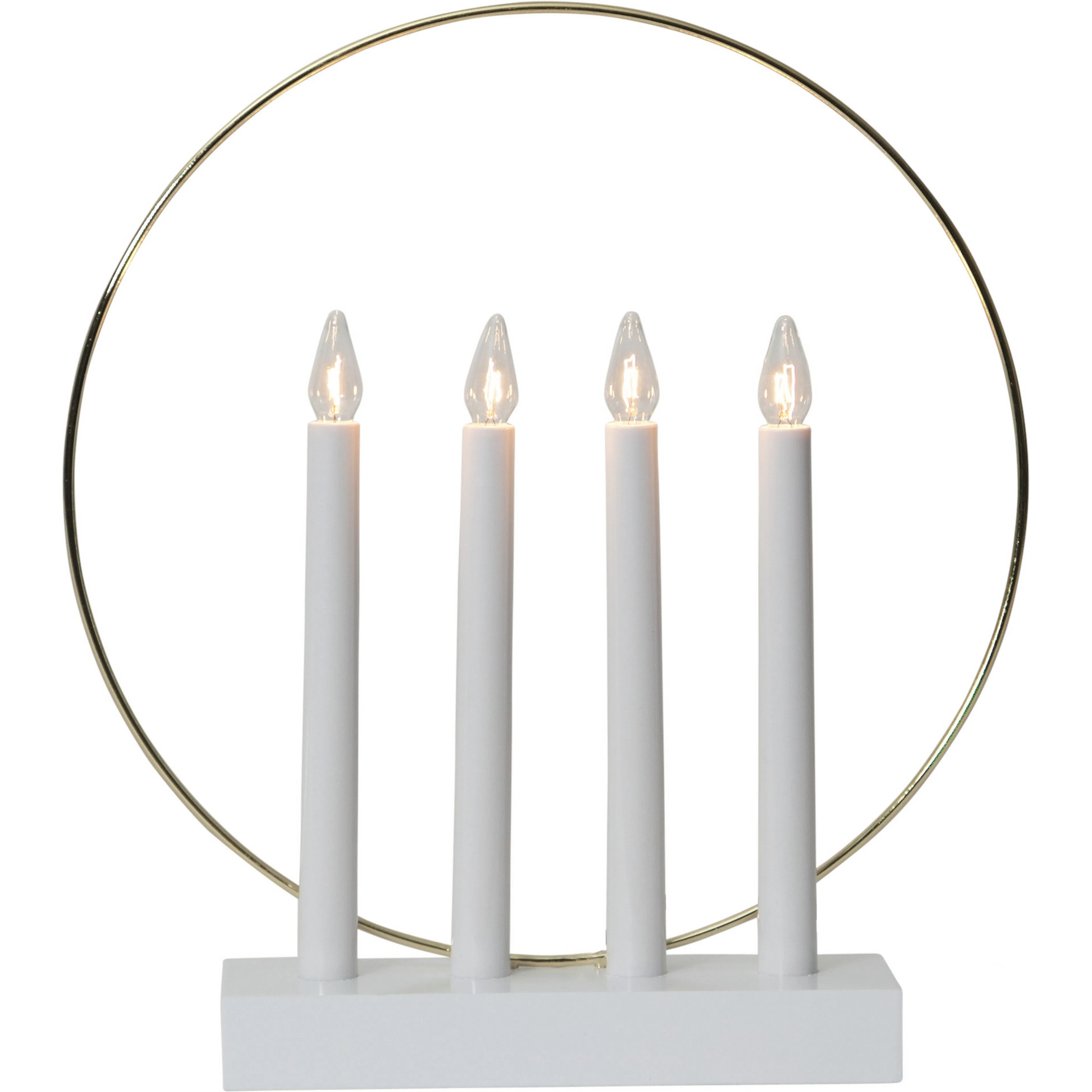 Adventsljusstake Star Trading Glossy 4st LED-Ljus Vit