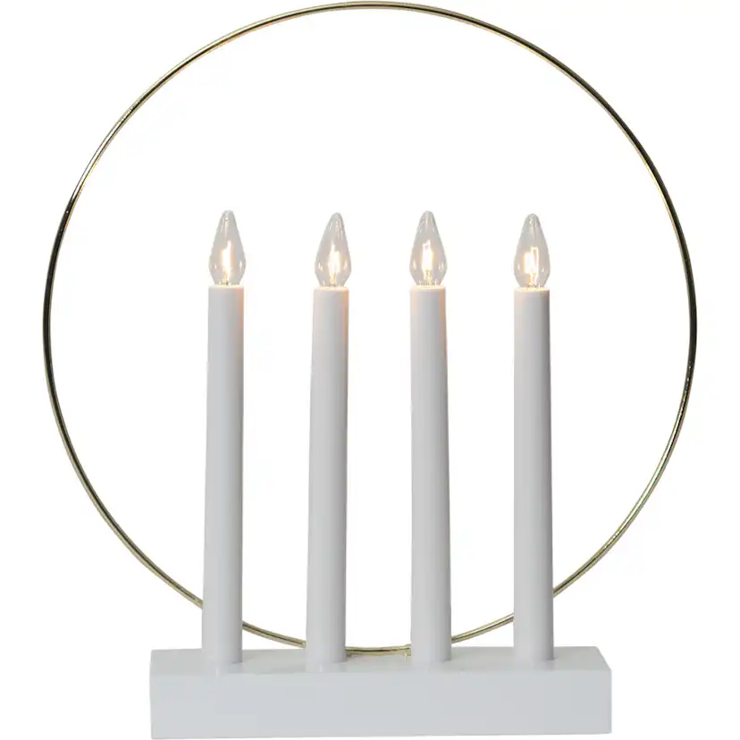 Adventsljusstake Star Trading Glossy 4st LED-Ljus Vit