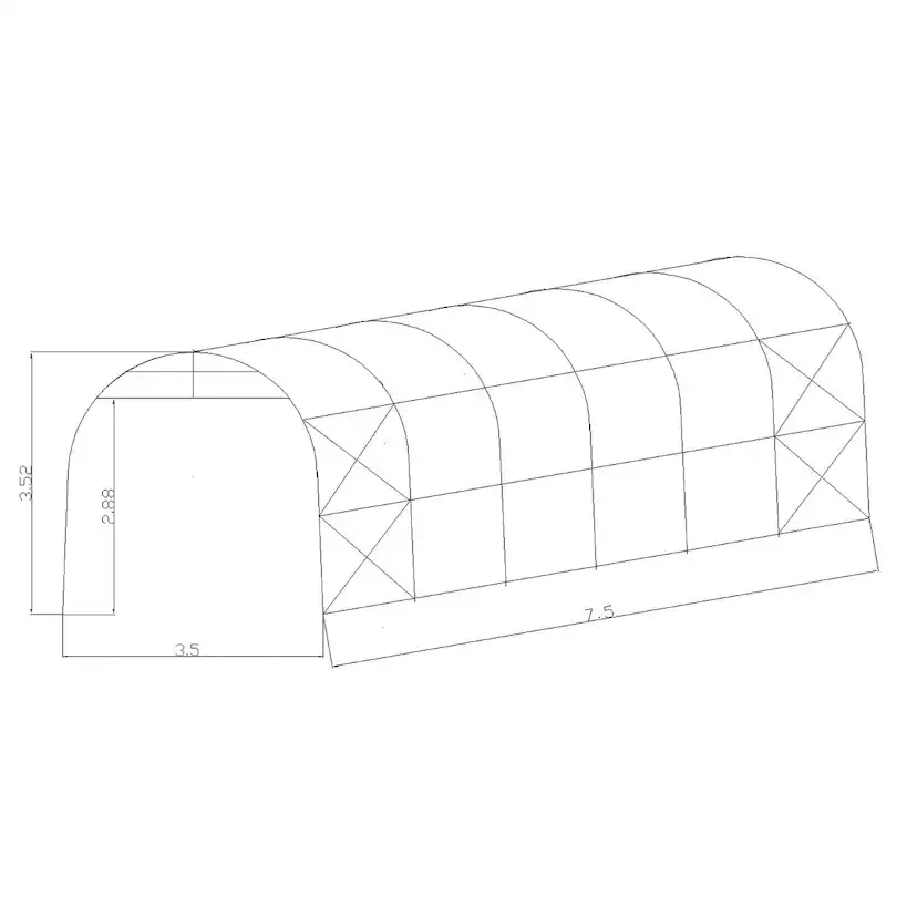 Garagetält Timco G500 3,5 x 7,5 x 3,5 m Grå