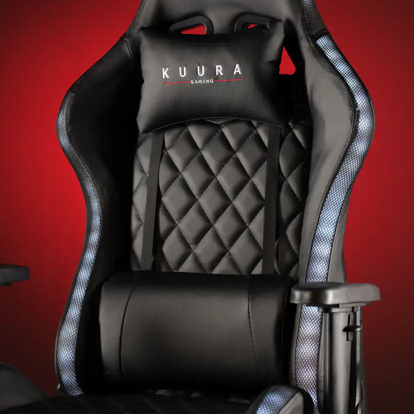 Gamingstol Kuura RGB Svart Justerbar med Inbyggda RGB-Lampor