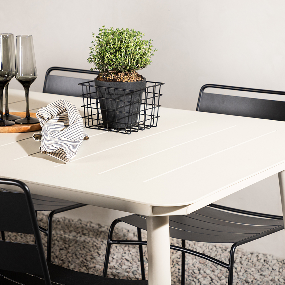 Lina Dining Table - Beige - 200*90 _1+ Lina Dining Chair - B Beige/Svart