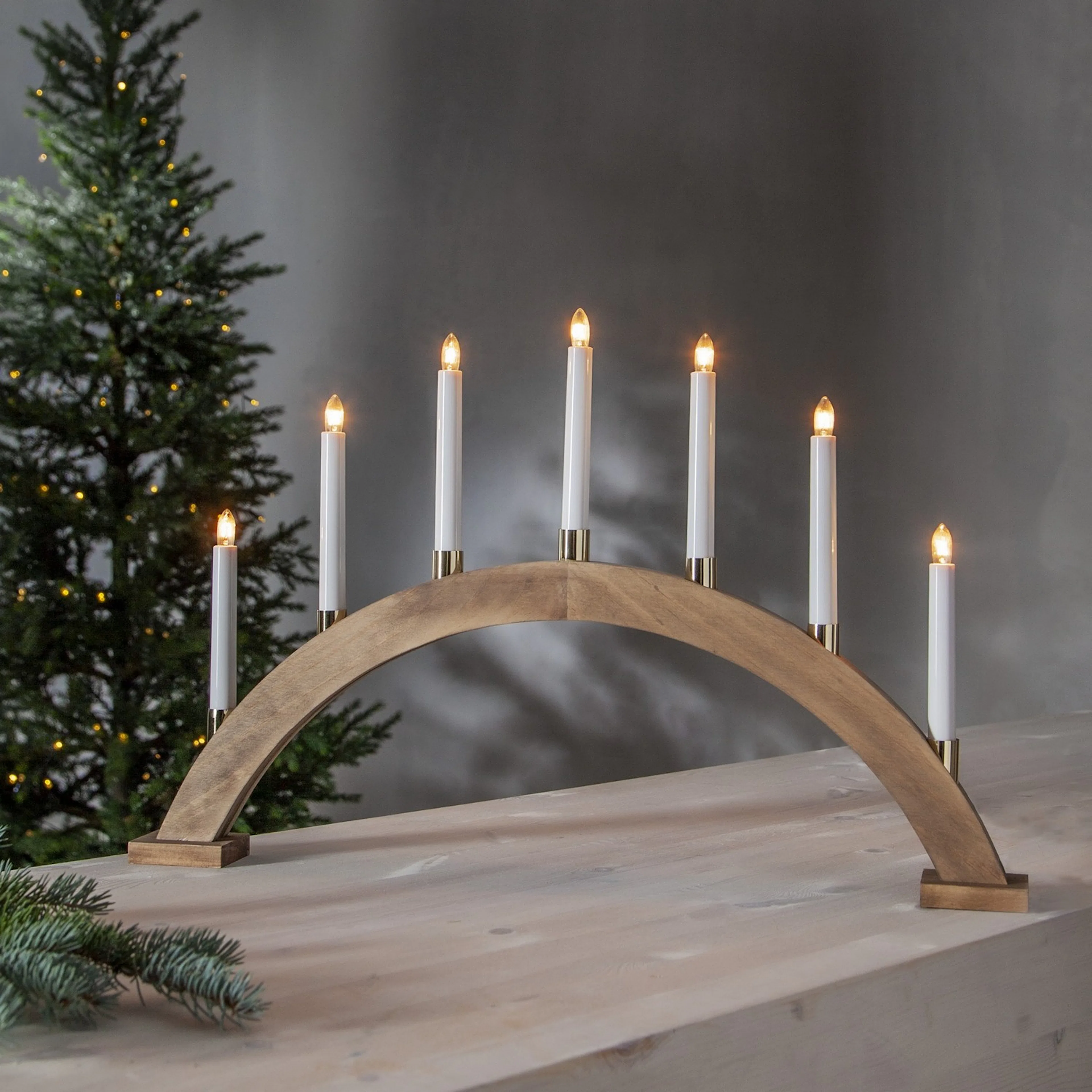 Ljusstake Gillian båge brun Brun