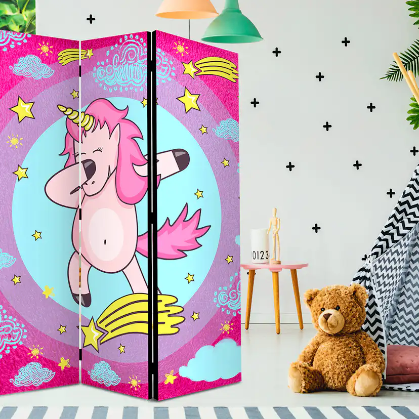 Rumsavdelare Skärmvägg Arkiio Dancing Unicorn 135x172 cm