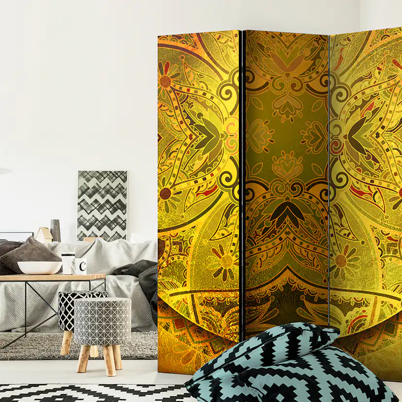 Rumsavdelare Skärmvägg Arkiio Mandala: Golden Power 135x172 cm