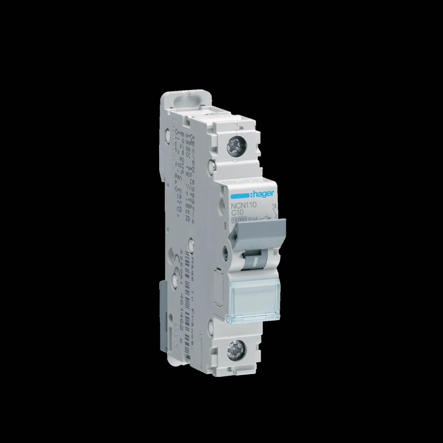 Dvärgbrytare Hager 1-polig med C-karakteristik Brytförmåga 10 kA