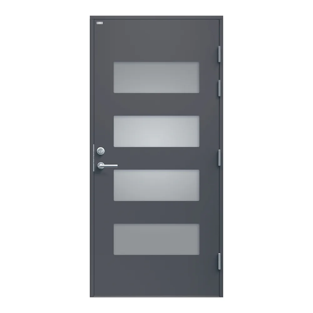 Ytterdörr Alma Klarglas 10x21 NCS S-6502-B, Grå Vänster BxH: 100x210 cm, Grå, Vänsterhängd