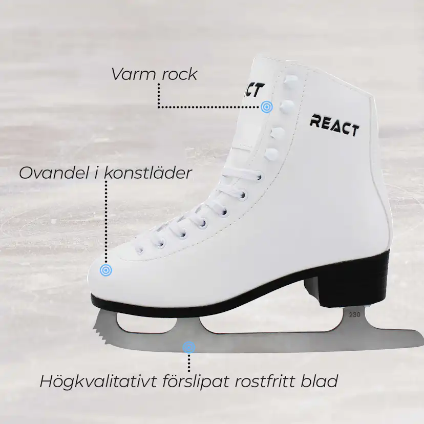 React Konståkningsskridskor 40, Vit Storlek: 40