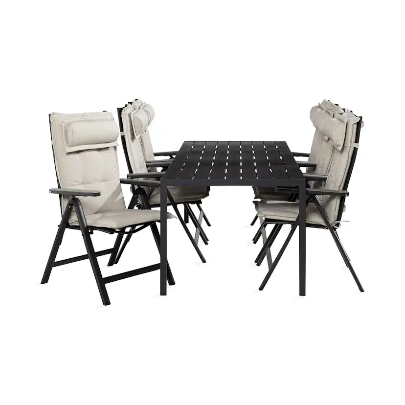 Trädgårdsgrupp Comfort Garden Tunis Matgrupp Utomhus 90x205 + 6 Monaco Light Stol m Dyna