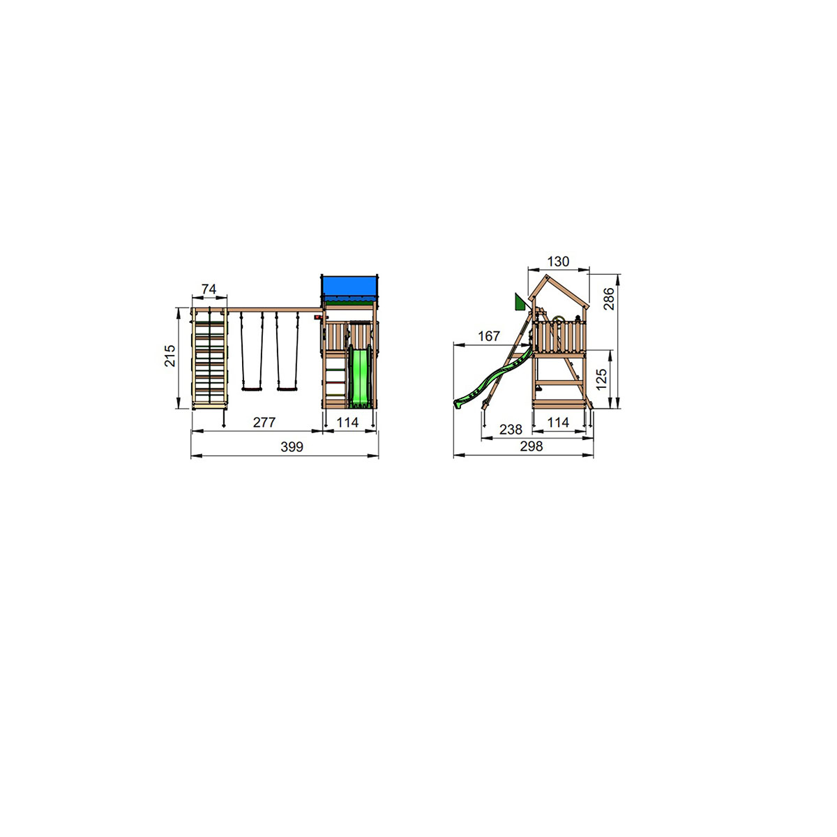 Lektorn Jungle Gym Home Komplett Inkl Climb Modul X'tra och Rutschkana