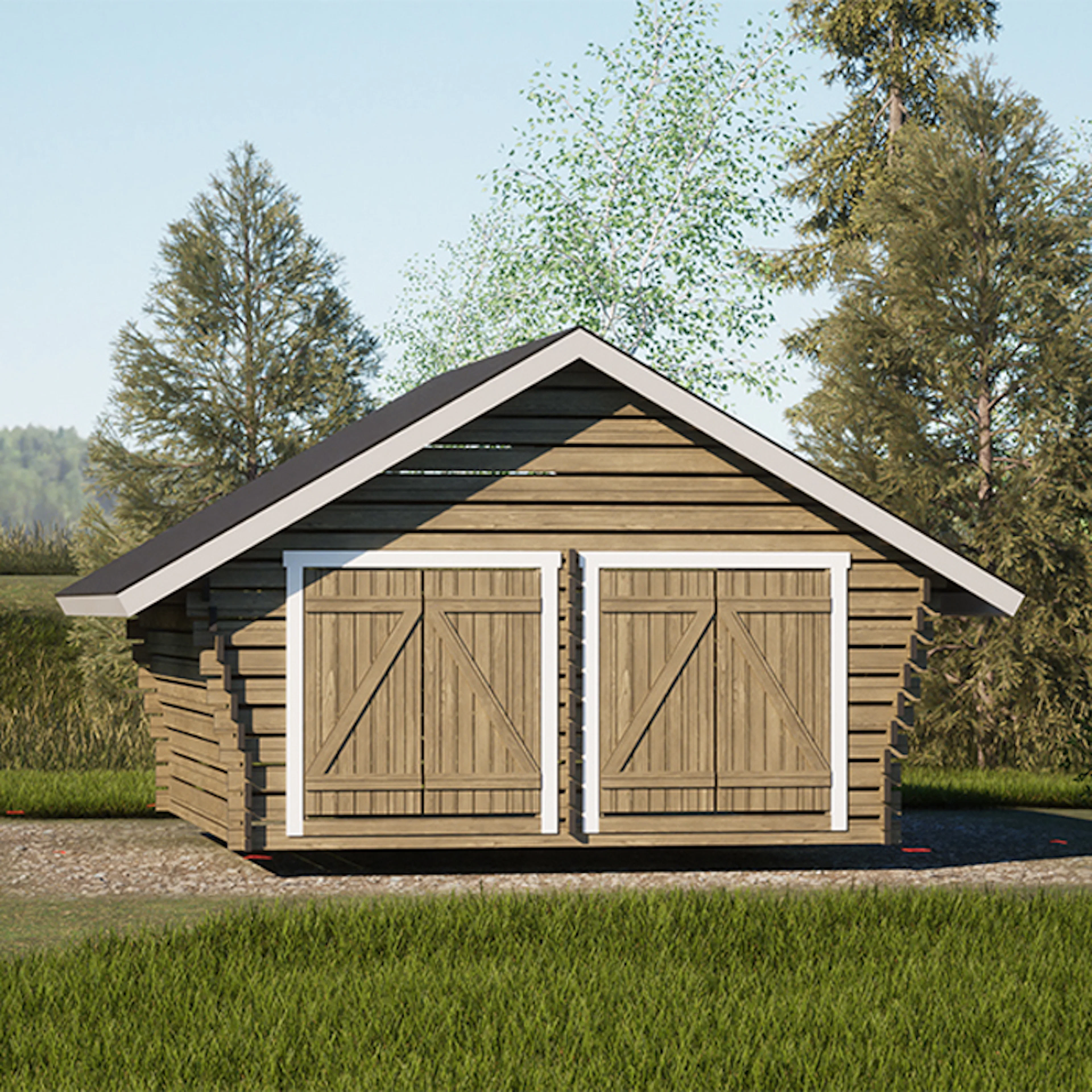 Timmerförråd LP Garden R-XL (20m²) Med Springor
