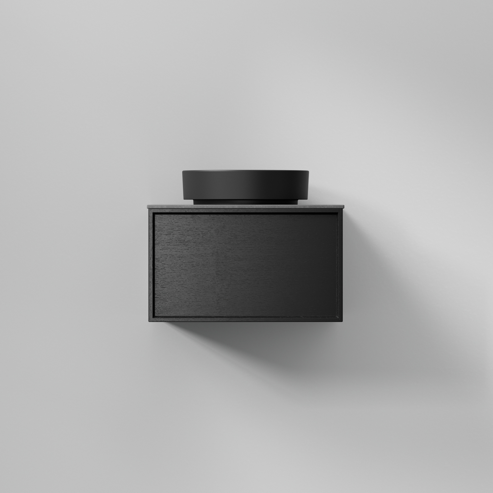 AIR Wood 60,Black Oak, Helfront med 2 lådor,596x350x450 Black Oak