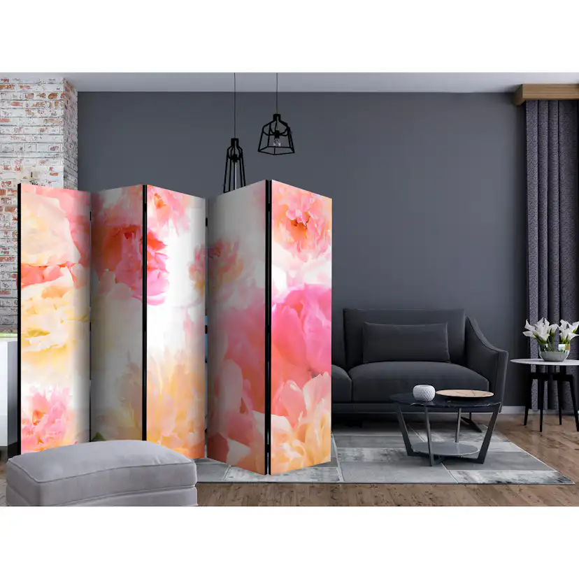 Rumsavdelare Skärmvägg Arkiio Pastel Peonies II 225x172 cm