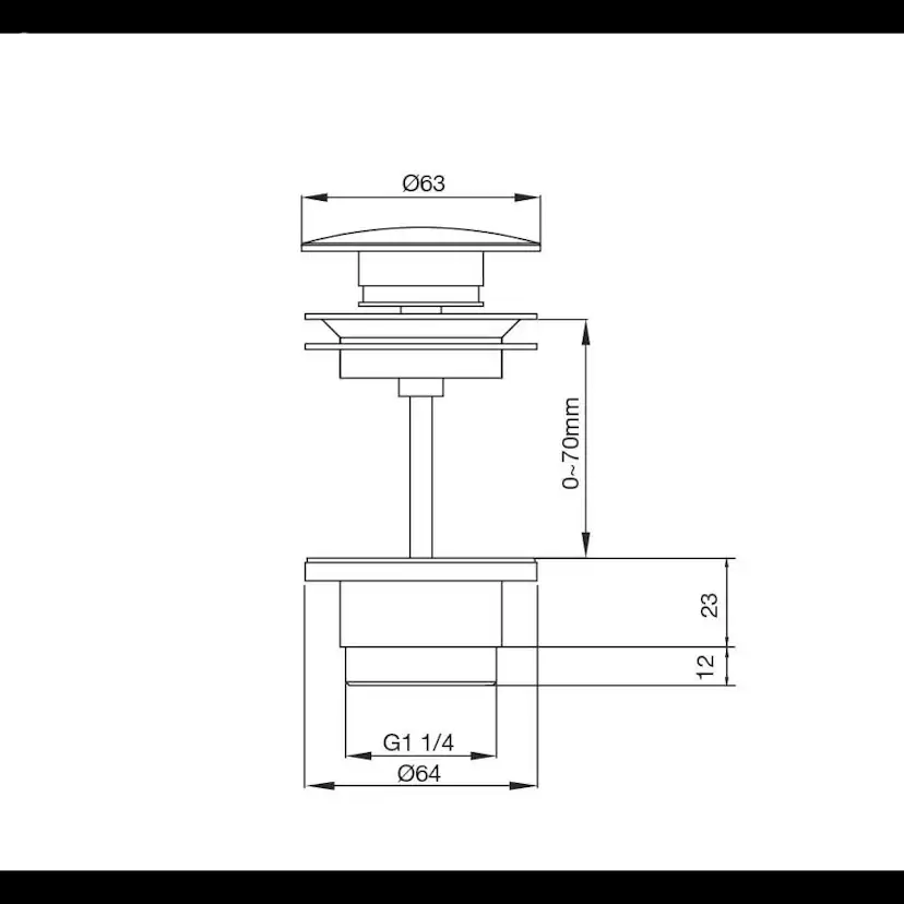 Bottenventil Scandtap Steel Pop-up Universal Duo