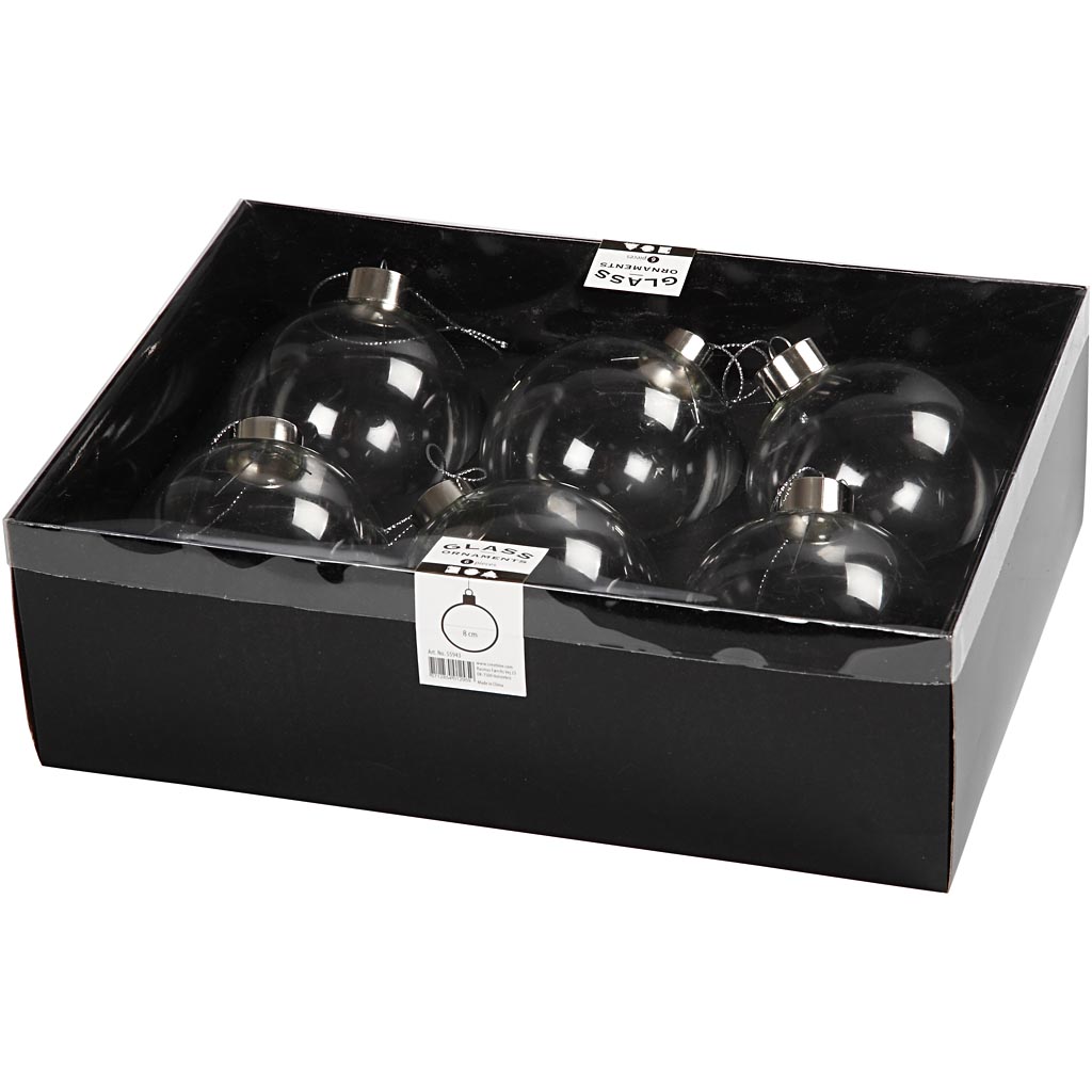 Glaskulor Creativ Company Transparent H 8,9 cm 6 st/1 Förp
