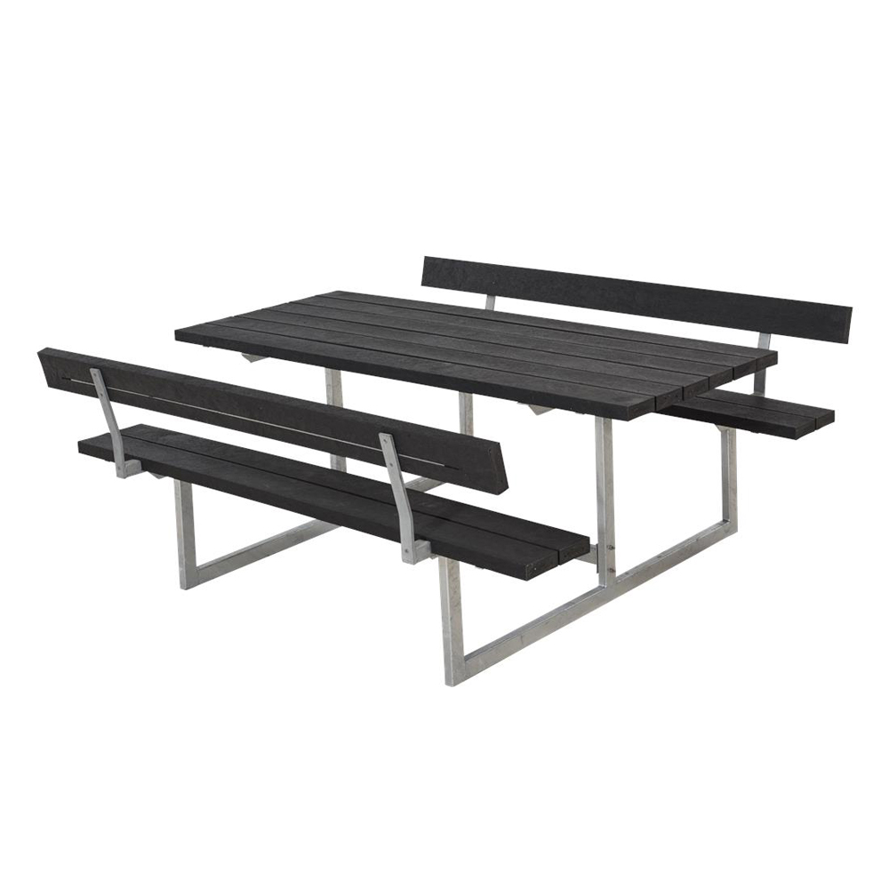 Basic BB-sæt m/2 ryglæn BxLxH: 1840x1770x720 mm, Ryggstöd på båda bänkarna