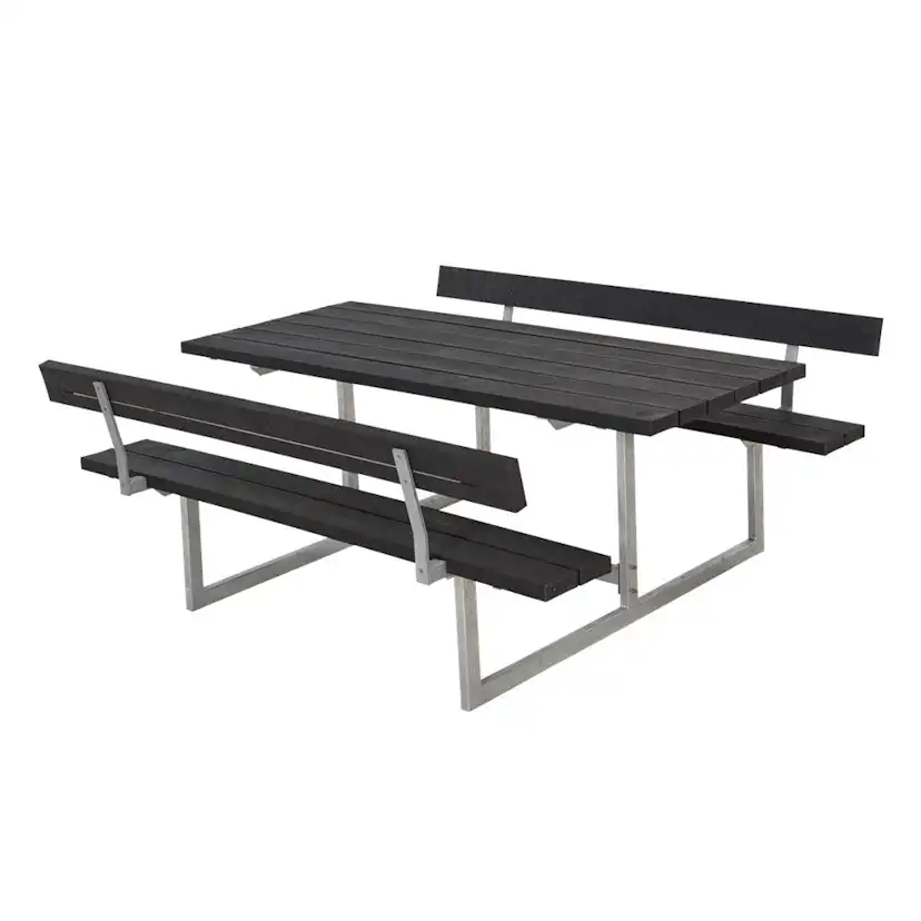 Basic BB-sæt m/2 ryglæn BxLxH: 1840x1770x720 mm, Ryggstöd på båda bänkarna