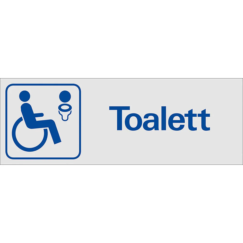 Skylt Systemtext Toalett Handikapp 225x80 mm Aluminium