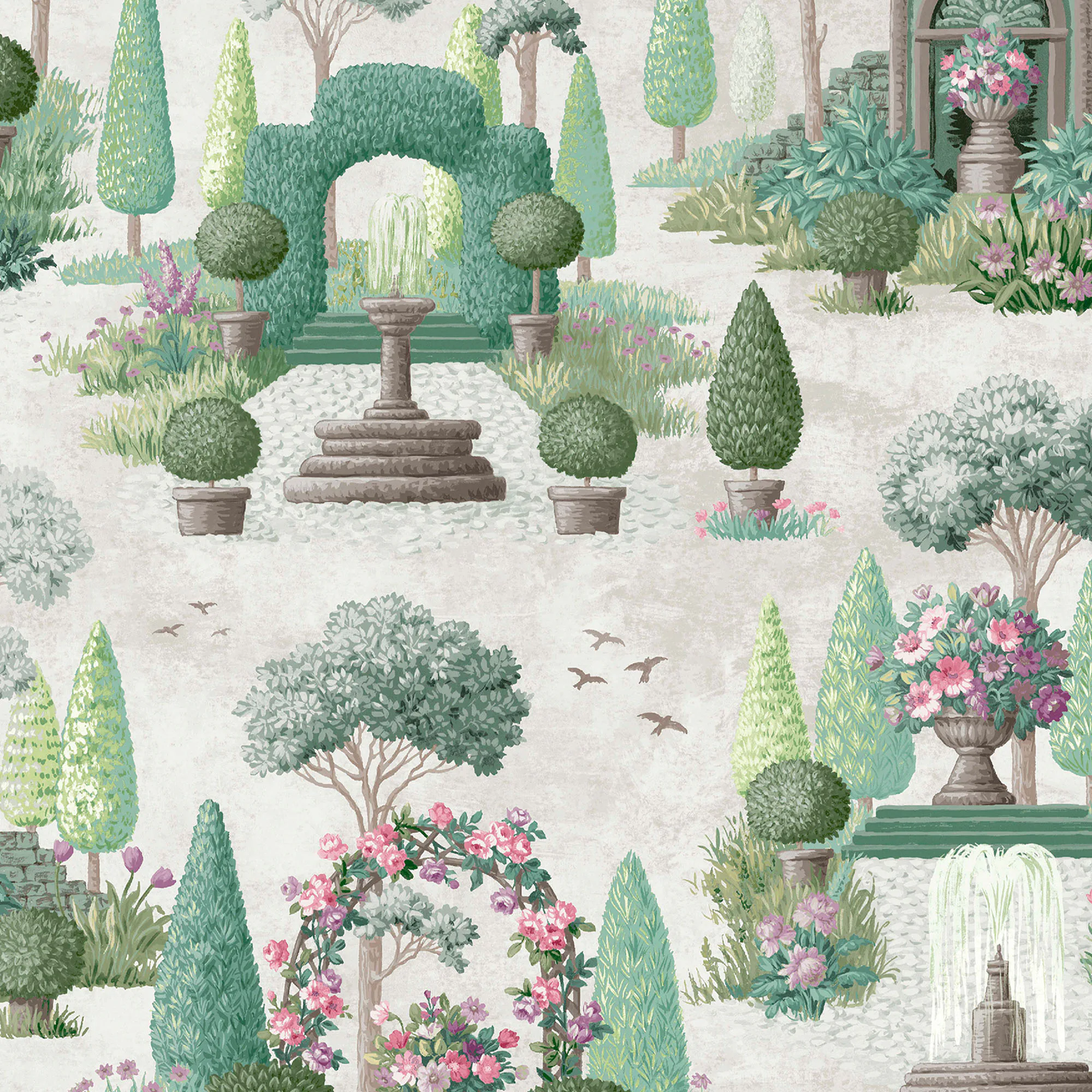 Tapet Laura Ashley Naunton Folly Fern Grön 122746