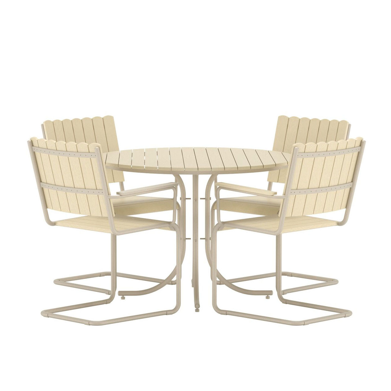 Holmsund Dining Set - Beige / Beige Polywood Beige