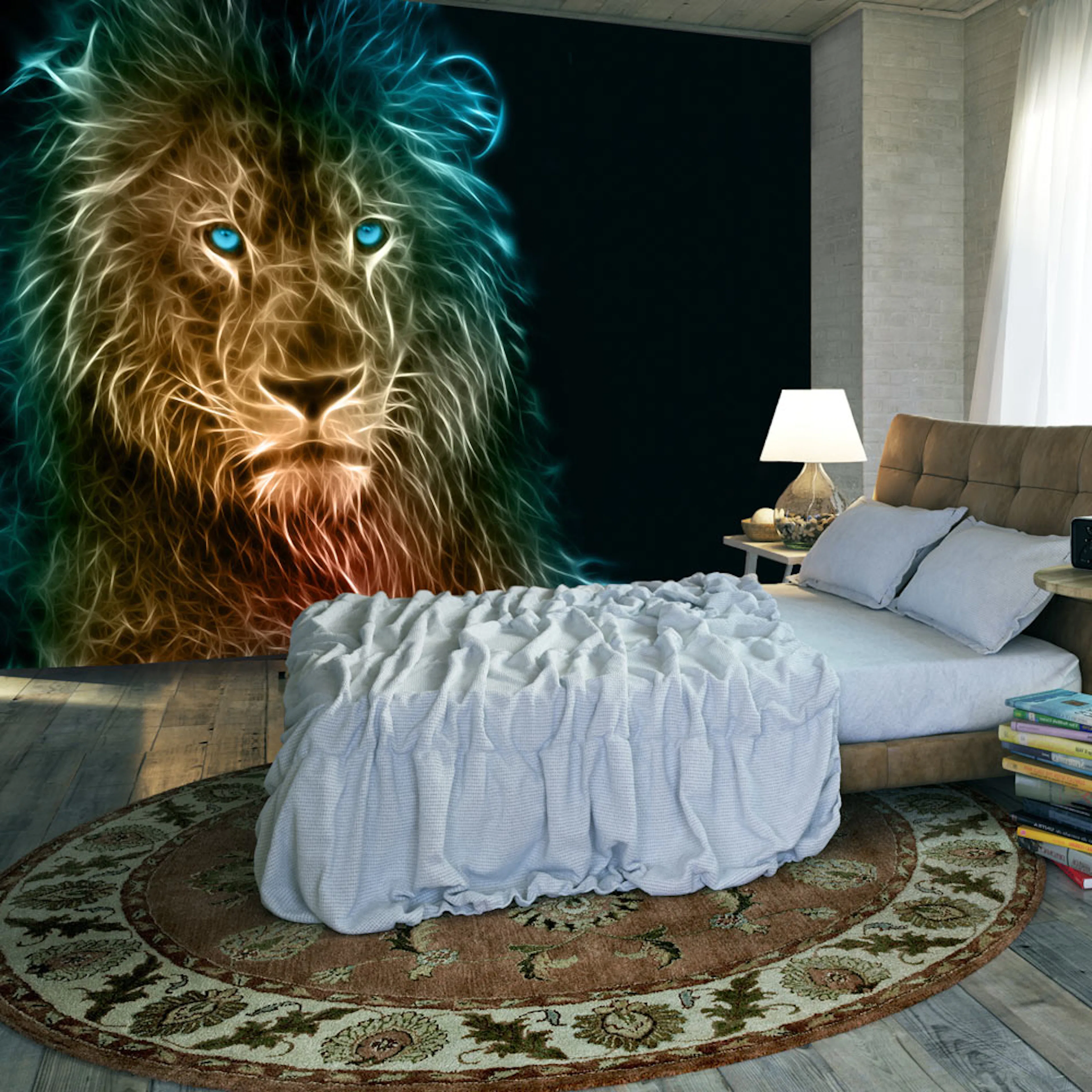 Fototapet Arkiio Självhäftande Abstract Lion