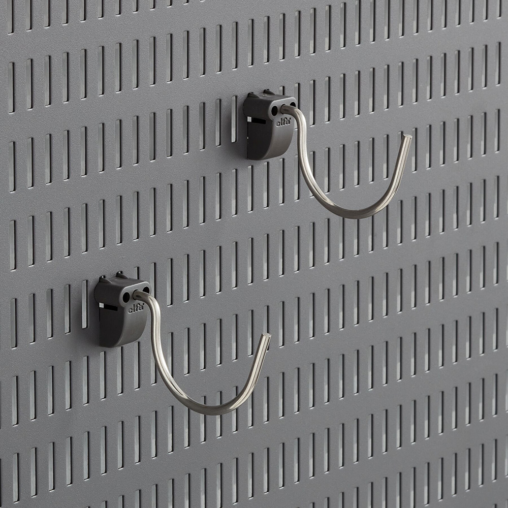 Liten Rund Krok Elfa Garage+ för Förvaringstavla 2-pack