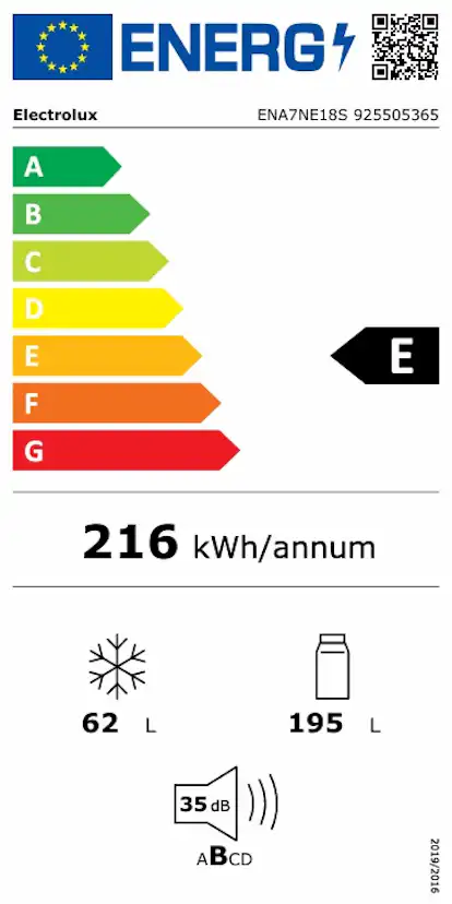 Kombinerad Kyl/Frys Electrolux Serie 700 ENA7NE18S Integrerad