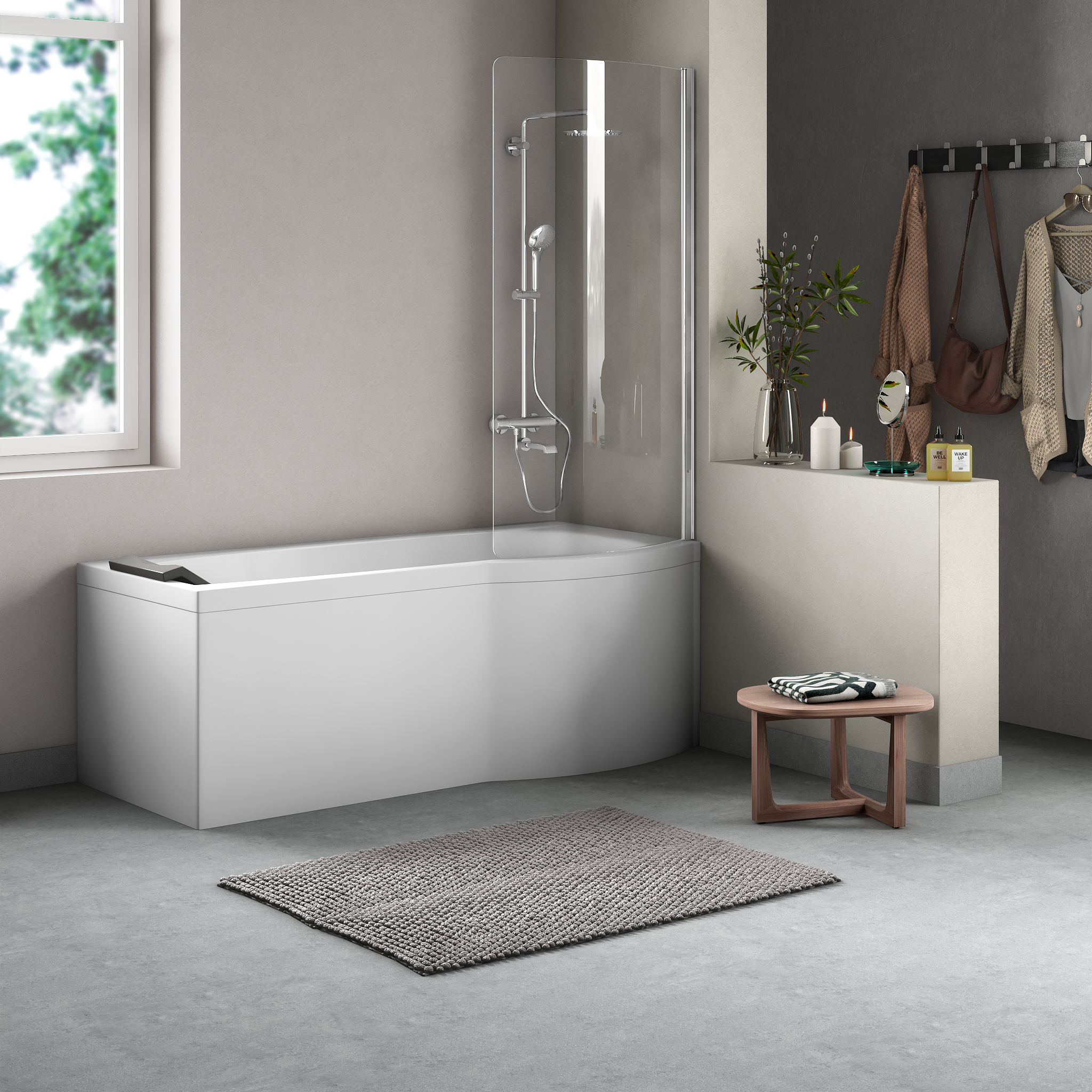 Duschbadkar Comfornette Bali Med Duschvägg