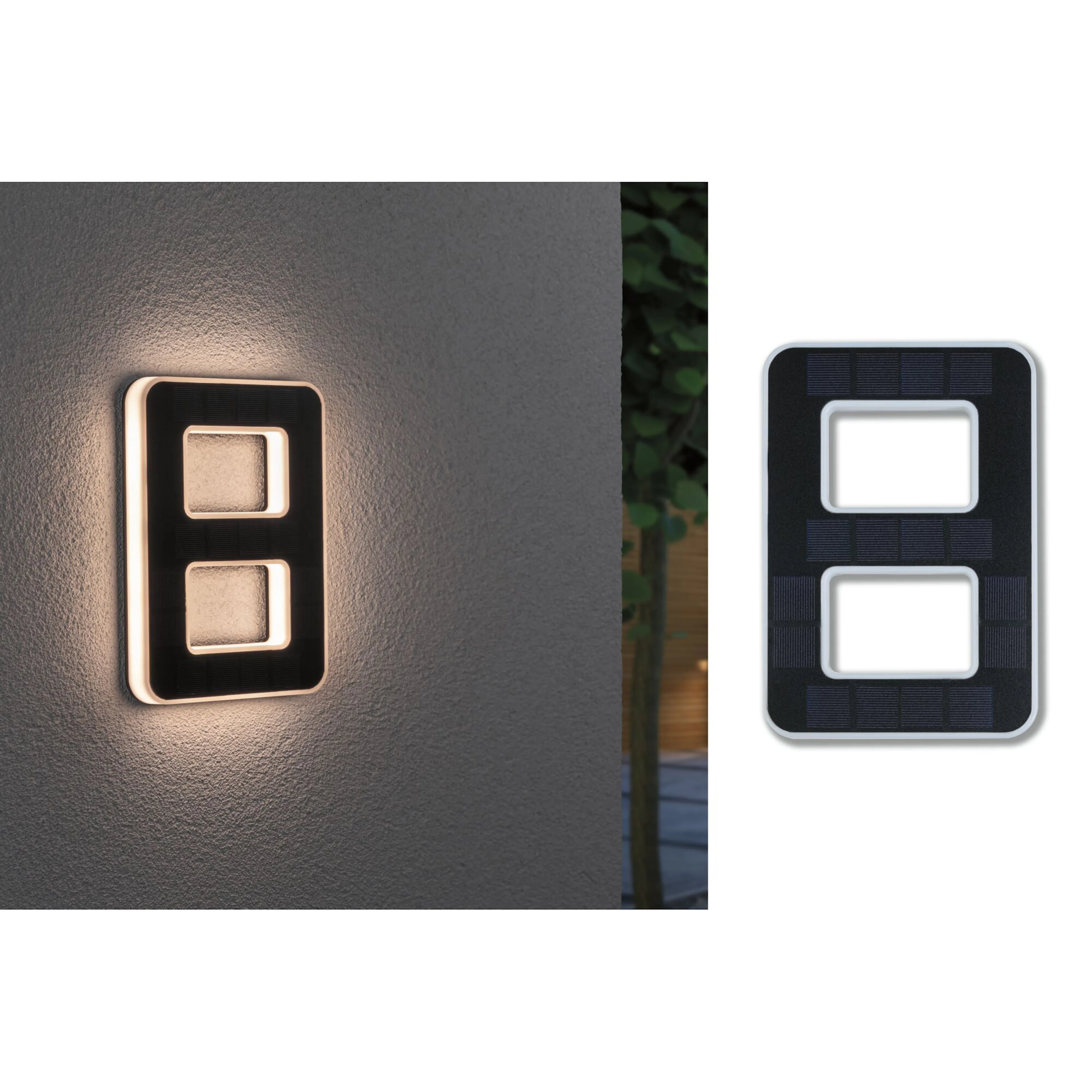 Fasadbelysning Solcell LED Paulmann Husnummer 0-9 med belysning inkl. utbytbart batteri IP44