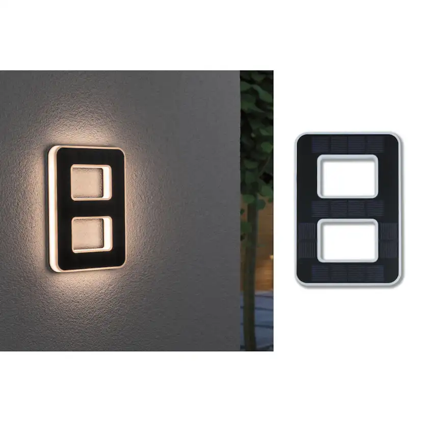 Fasadbelysning Solcell LED Paulmann Husnummer 0-9 med belysning inkl. utbytbart batteri IP44