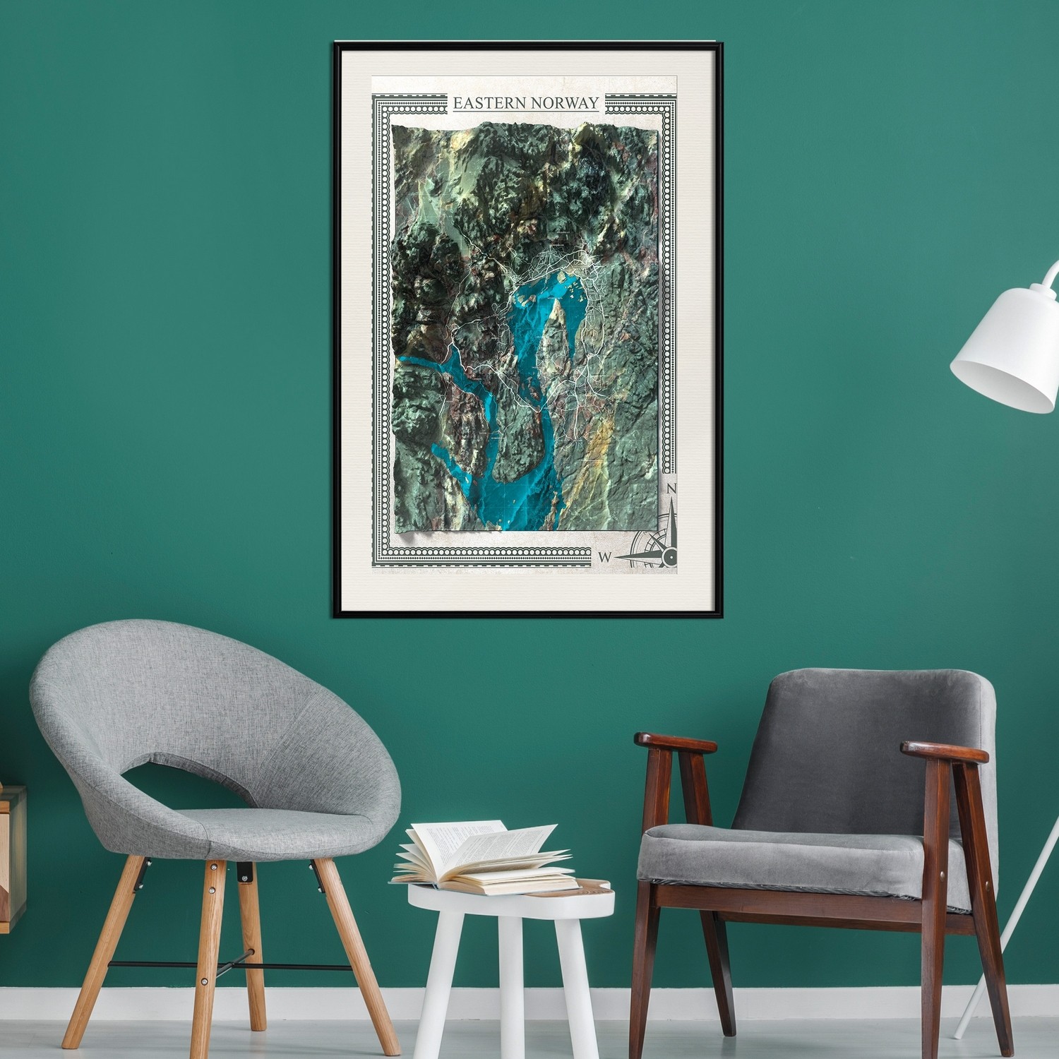Poster Artgeist Affisch Isometric Map Eastern Norway