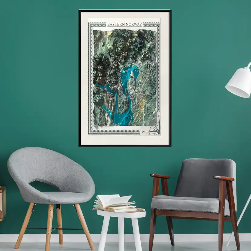 Poster Artgeist Affisch Isometric Map Eastern Norway