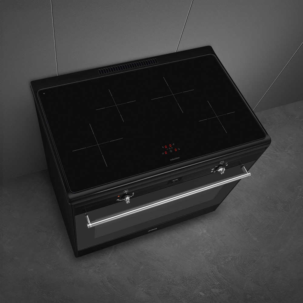 Induktionsspis Smeg CX91IMBL Svart 90cm med Varmluft och Timerfunktion