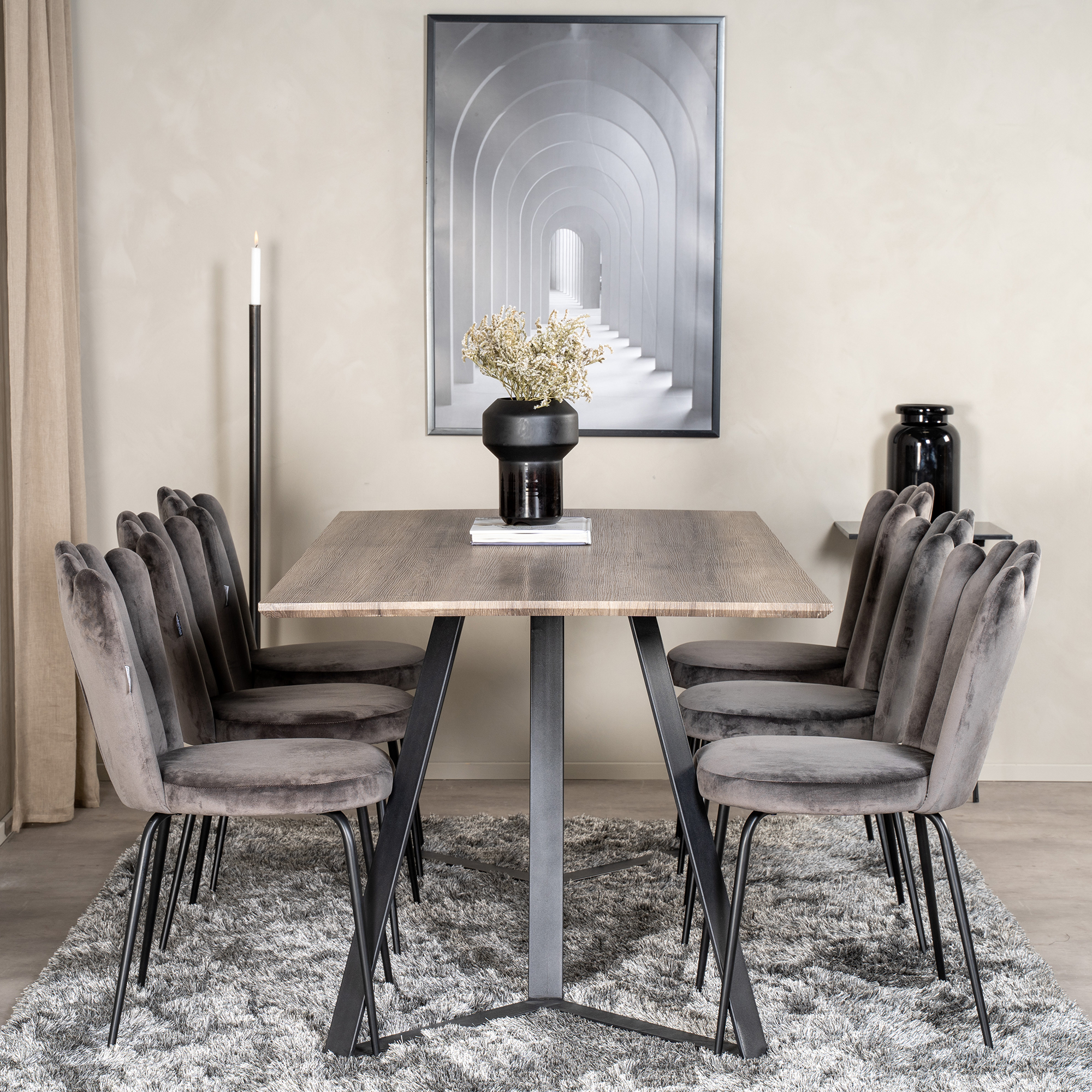 Matgrupp furniture/fashion Madde med 6 Limhamn Light Stolar