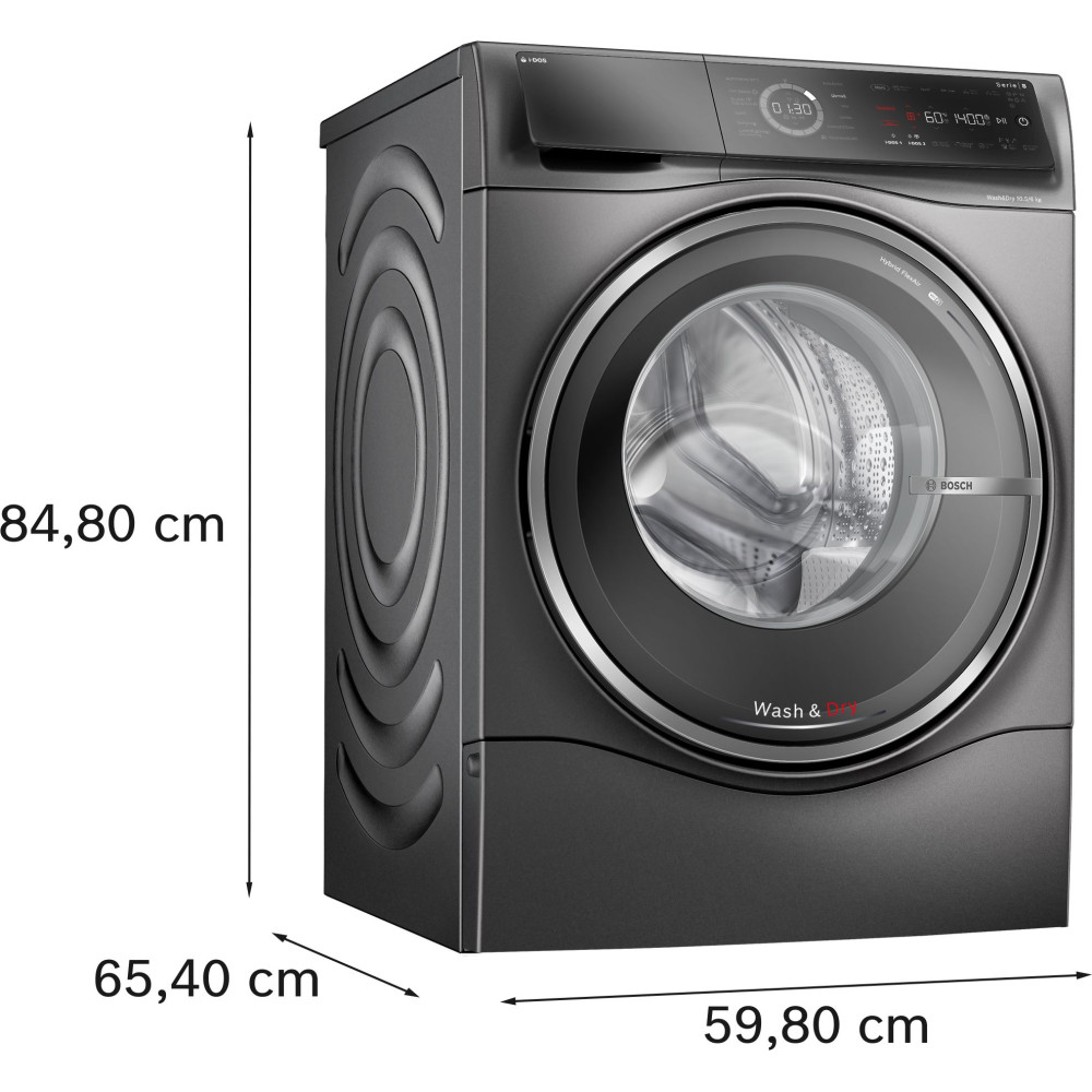Bosch WNC254ARSN Serie 8, tvätt och tork, 1400 v/min Antracit