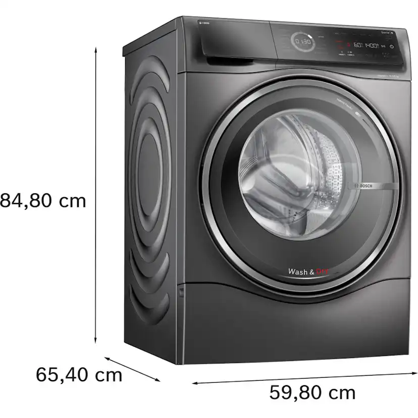 Bosch WNC254ARSN Serie 8, tvätt och tork, 1400 v/min Antracit