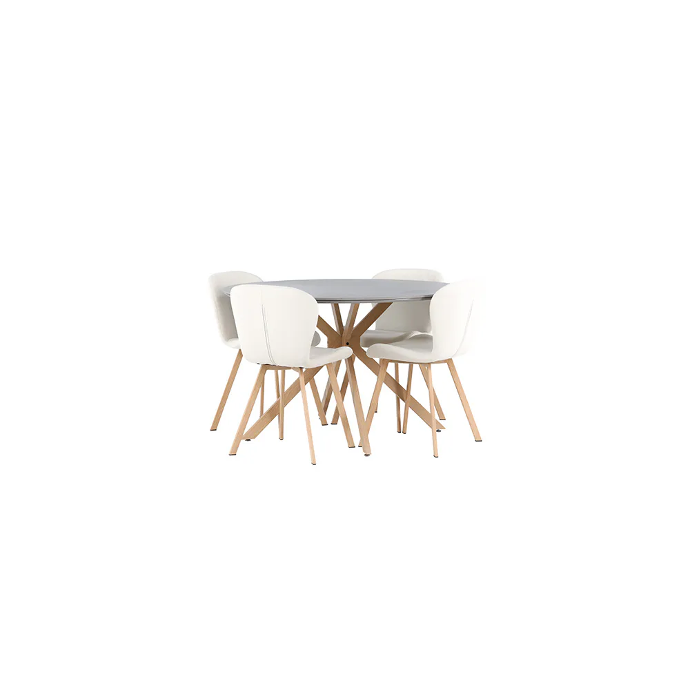 Matgrupp Venture Home Piazza Ø120 cm med 4 st Lilja stolar