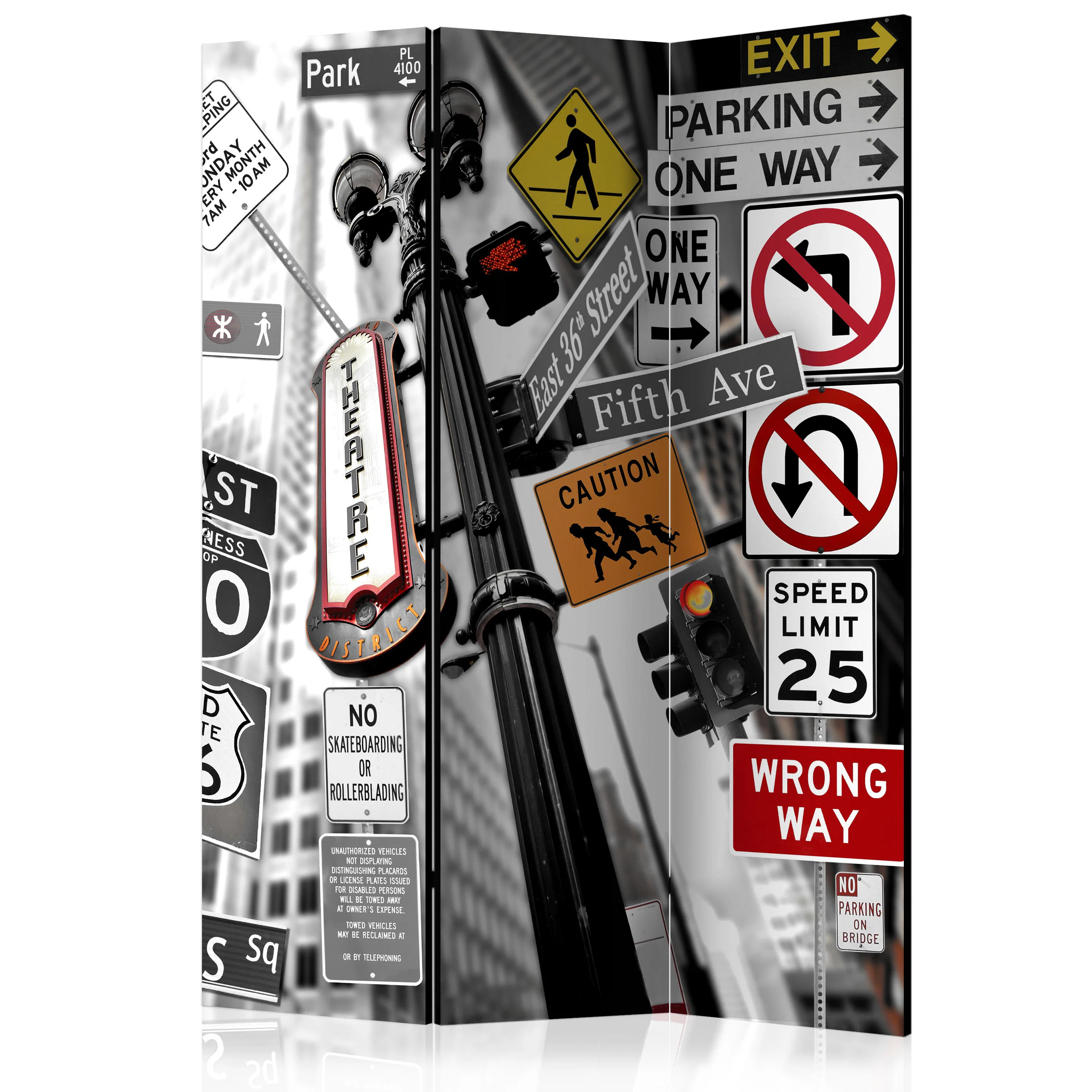 Rumsavdelare Skärmvägg Arkiio New York Signs 135x172 cm