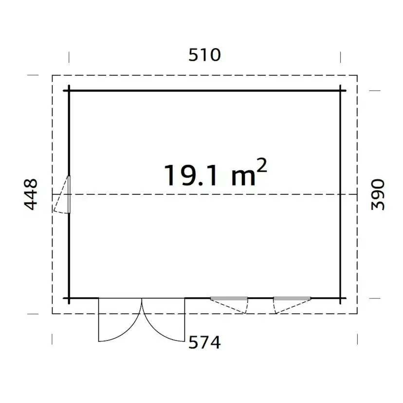 Iris 19,9 m2 (inv. 19,1 m2) Obehandlad