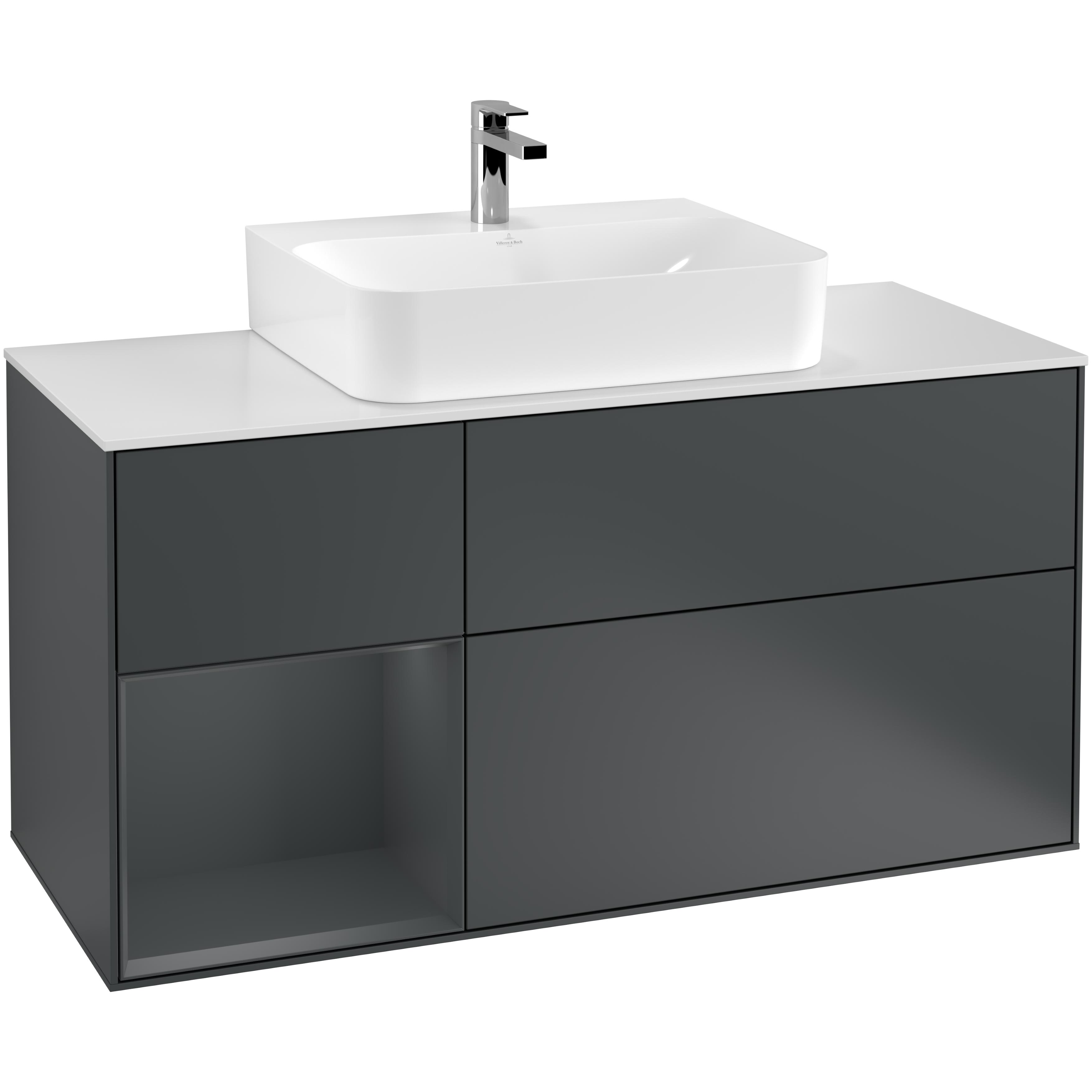 Tvättställsskåp Villeroy & Boch Finion med 3 Lådor Hylla och Bänkskiva för Centrerat Tvättställ