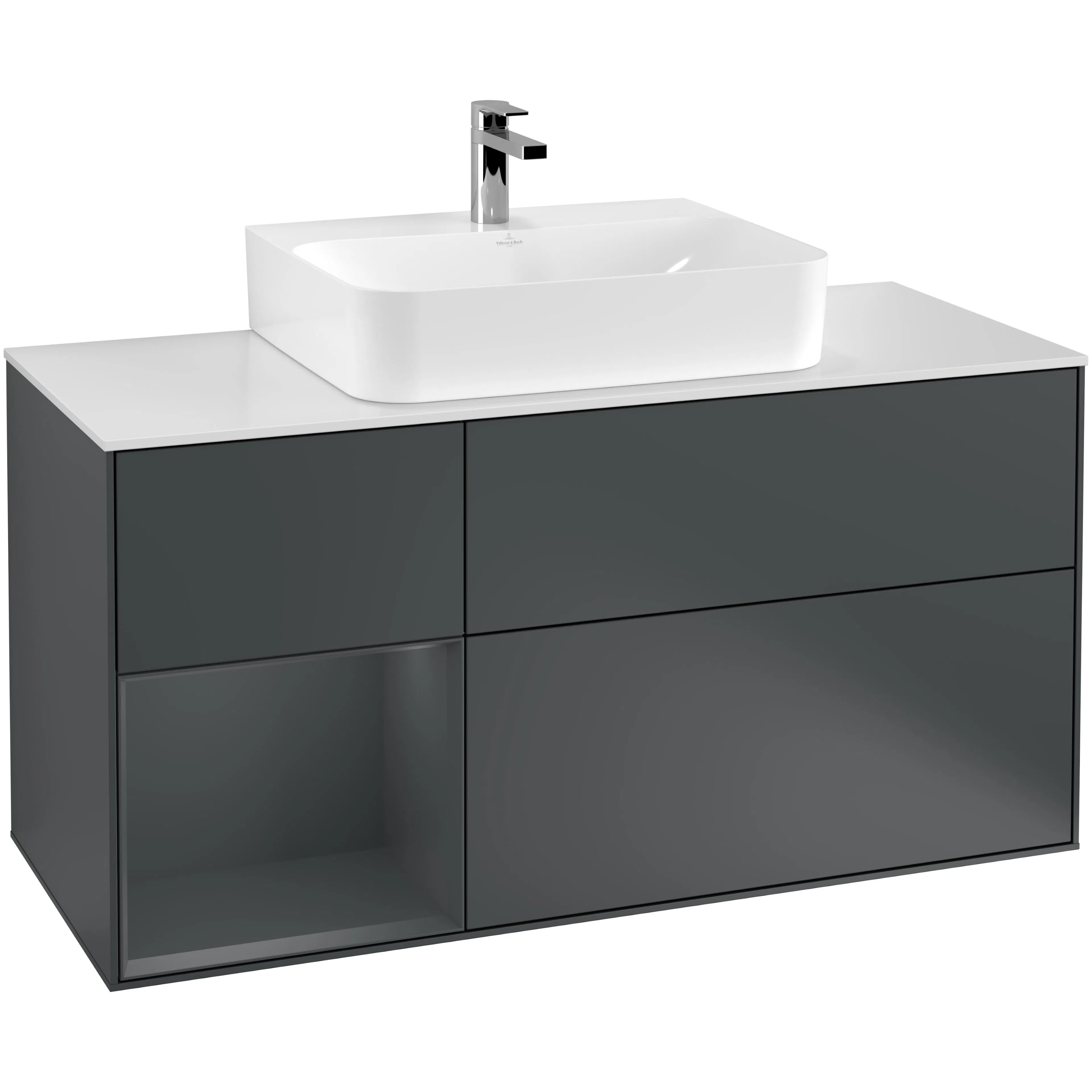 Tvättställsskåp Villeroy & Boch Finion med 3 Lådor Hylla och Bänkskiva för Centrerat Tvättställ